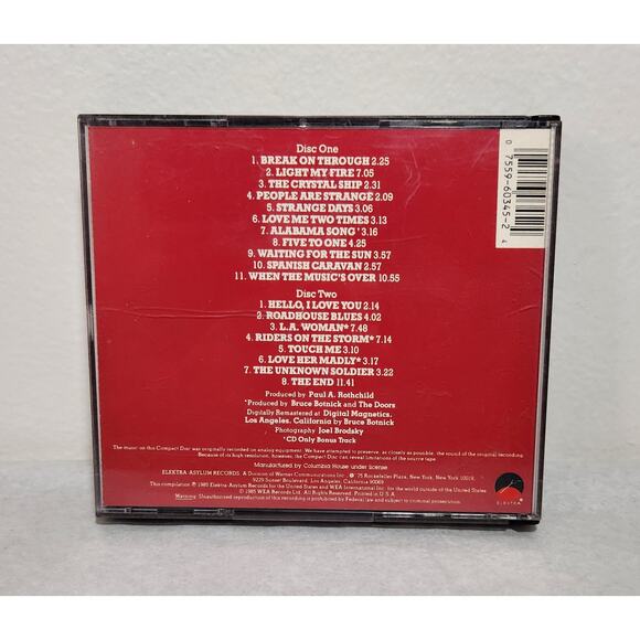 The Best Of The Doors Tested Double CD Elektra 1985 Pre-owned - Picture 2 of 6